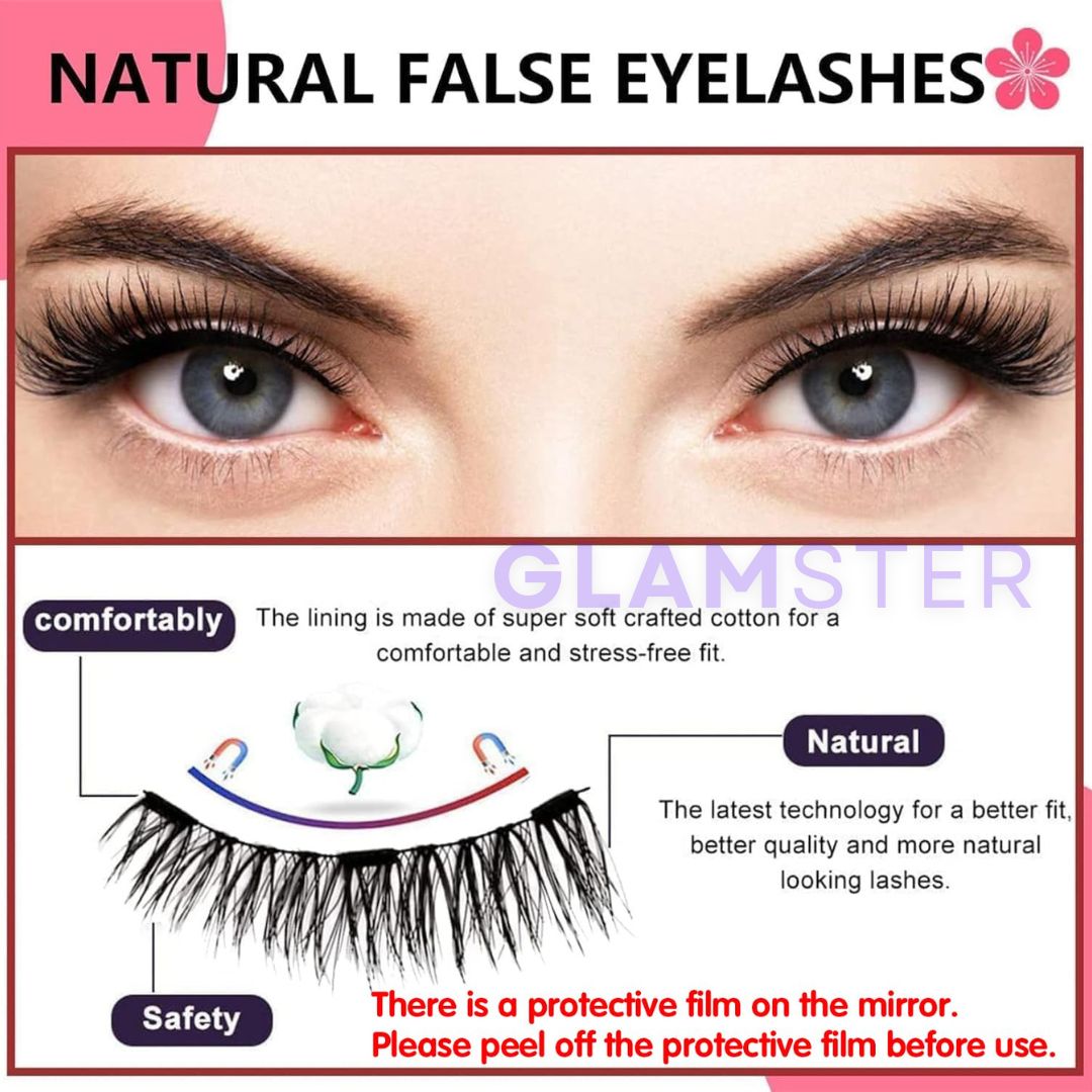 Reusable Natural Magnetic Eyelashes (No Glue Needed)