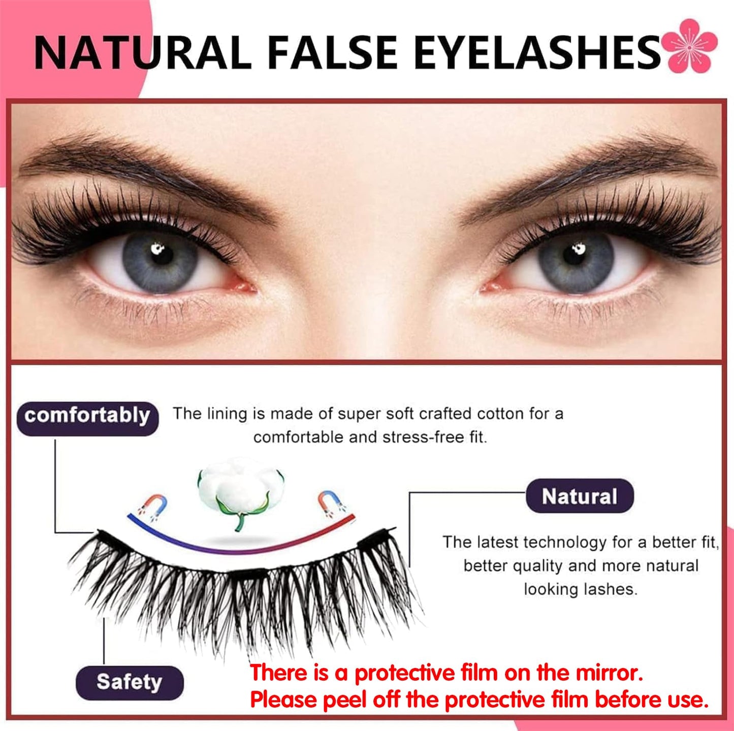 Reusable Natural Magnetic Eyelashes (No Glue Needed)