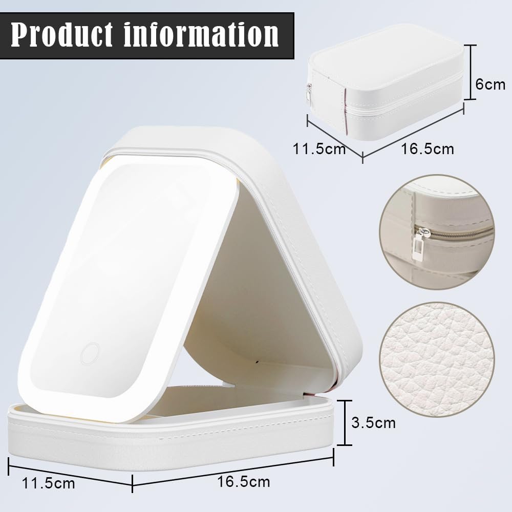 2-in-1 Cosmetic & Jewellery Case with LED Mirror