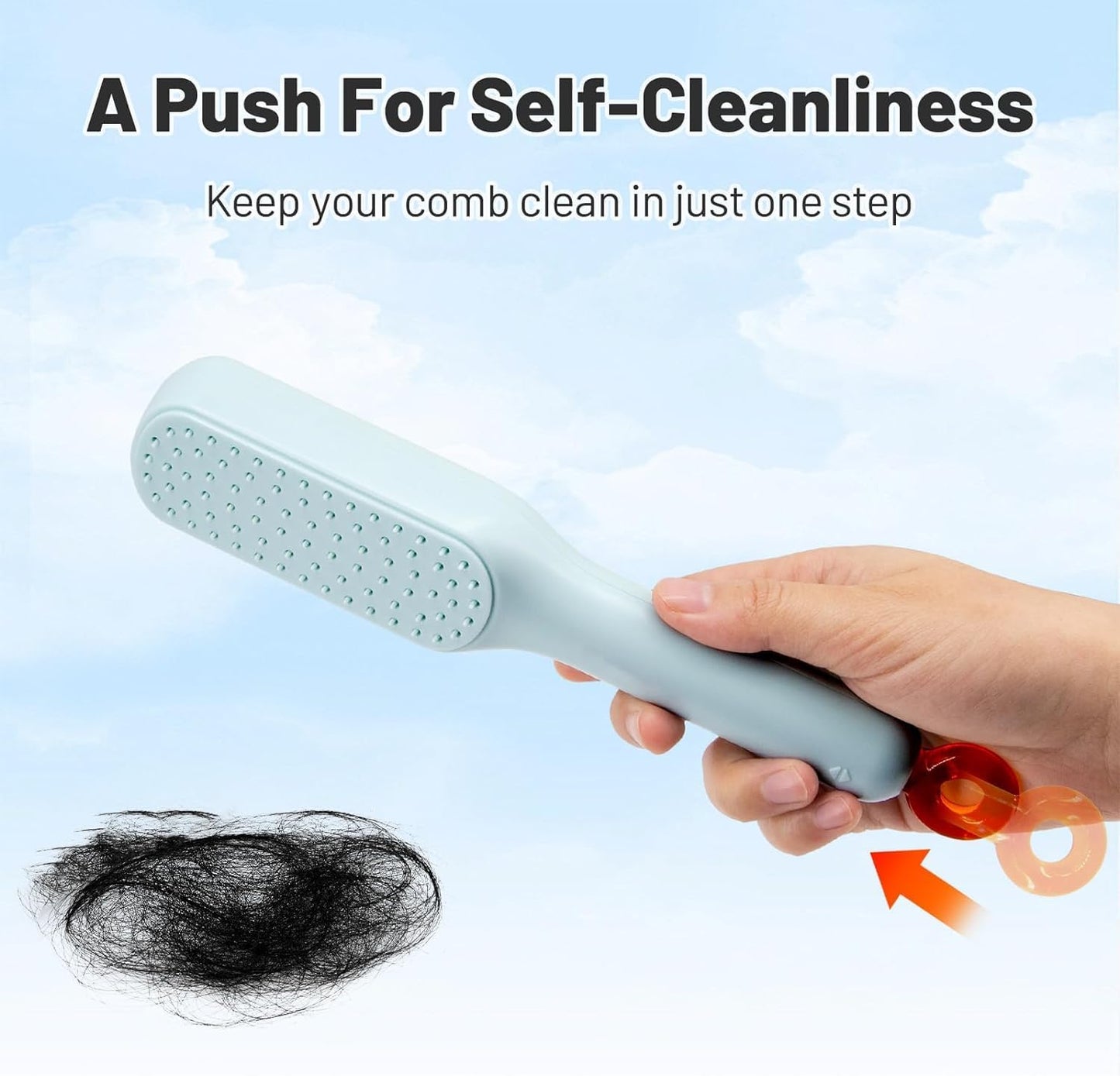 Self Cleaning Hair Brush - Clean Hair with One Pull